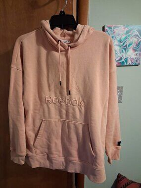 Reebok Hoodie Size Large Women's Peach Pullover